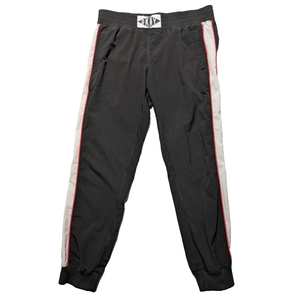 DKNY Sport Black Poly Stretch Pull-on Jogger Pants - Women Medium